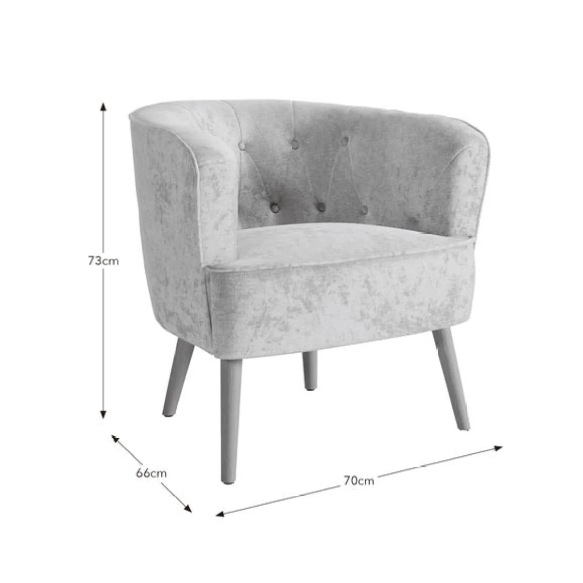 Cindi Button Back Luxe Chenille Tub Chair – image 9