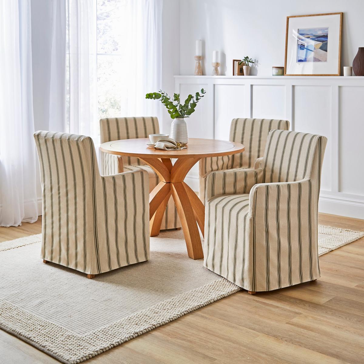 Lewin Carver Loose Cover Dining Chair, Striped – image 2