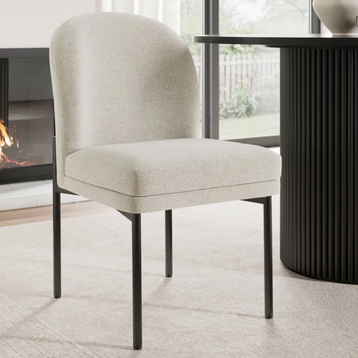 Carey Double Upholstered Dining Chair, Fabric – image 1