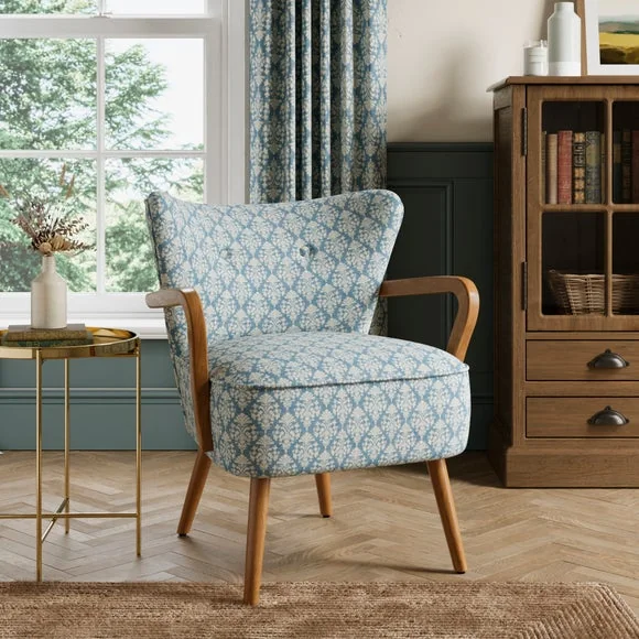 Eliza Thornleigh Block Print Wooden Occasional Chair – image 1