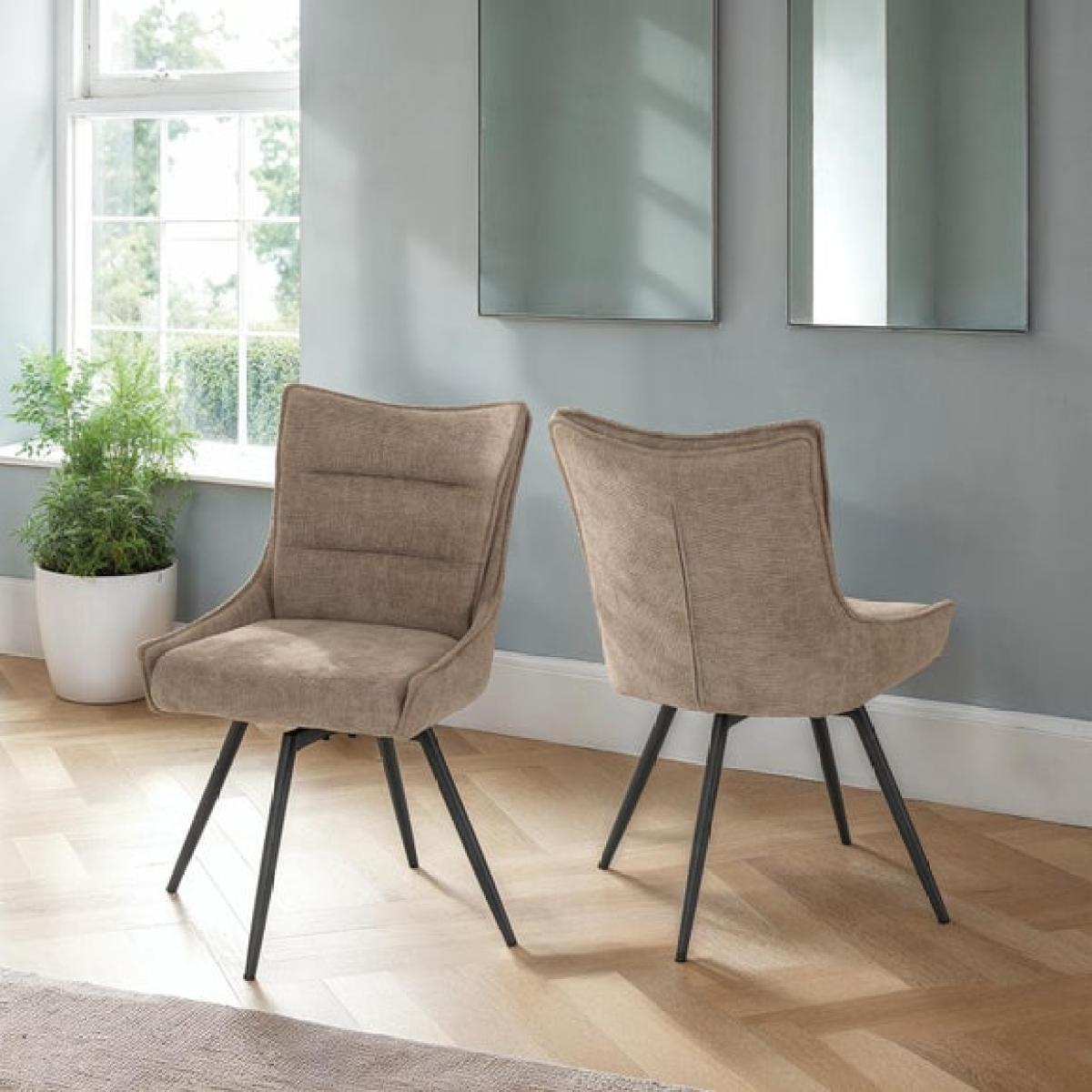 Lewis Set of 2 Swivel Dining Chairs, Fabric – image 1