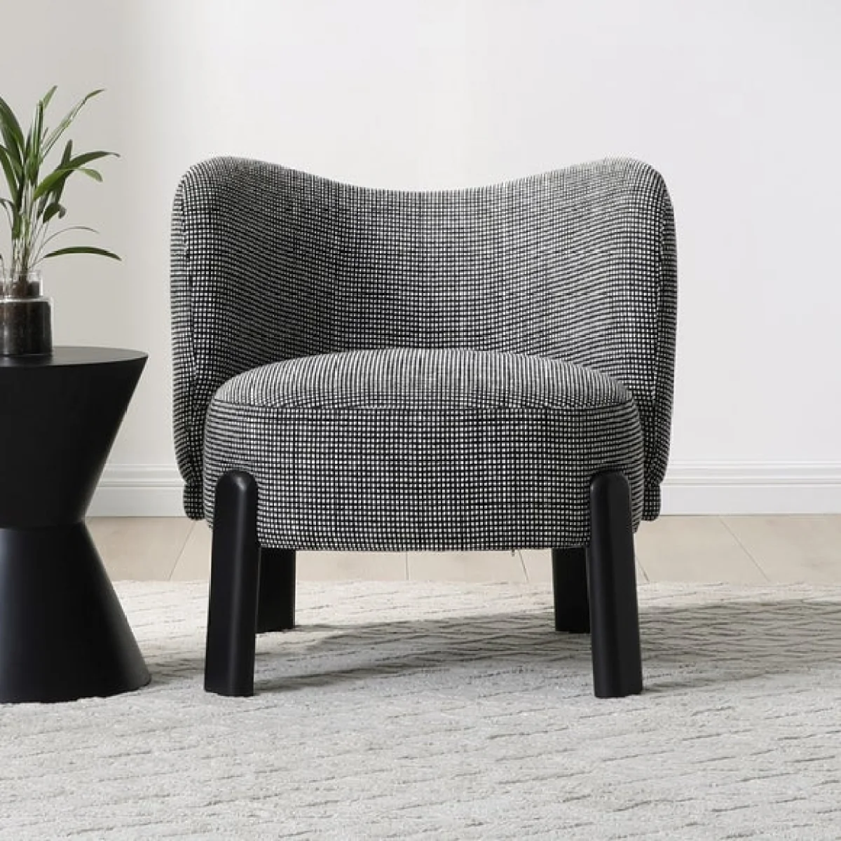 Return - Cora Two Tone Woven Fabric Accent Chair – image 2