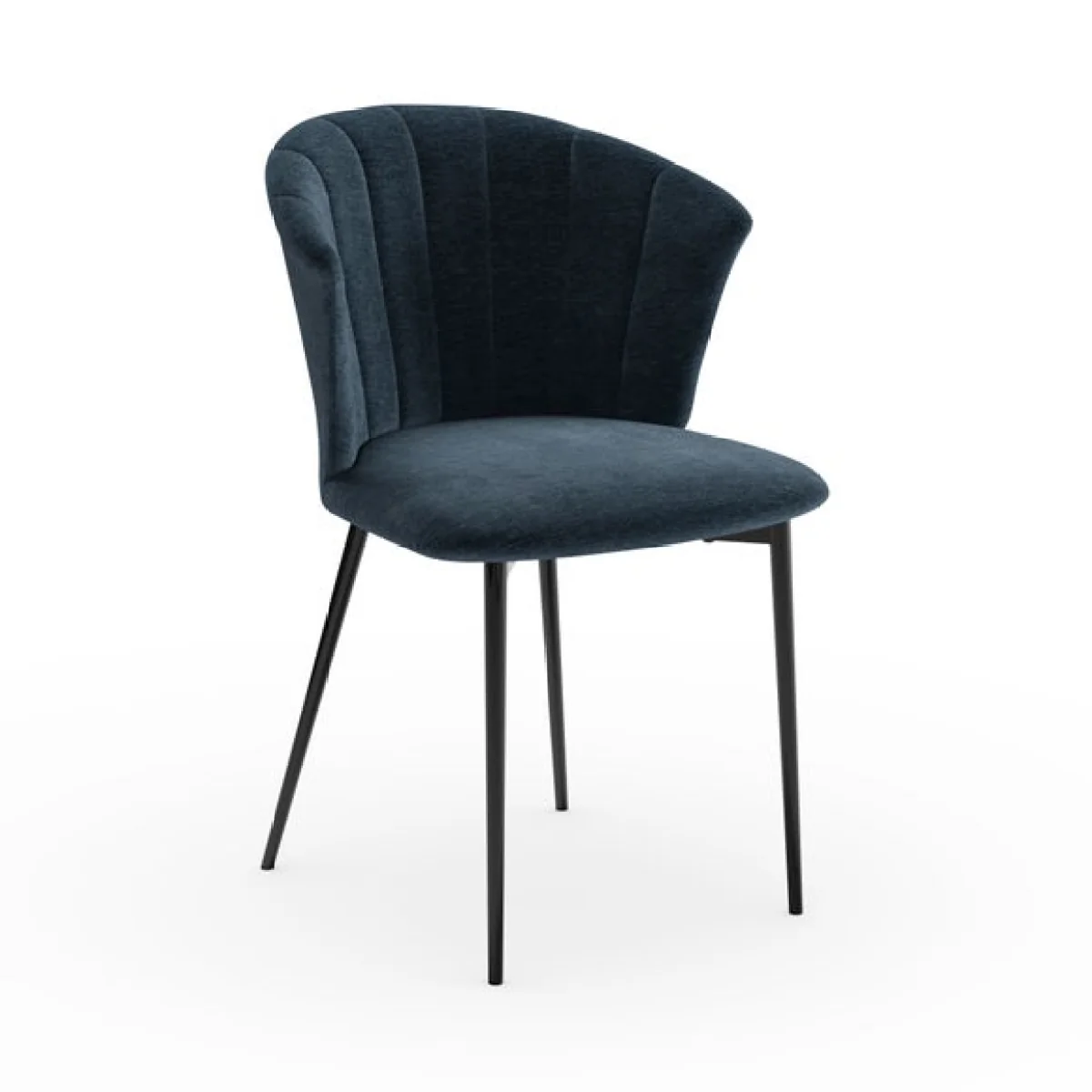 Kendall Dining Chair with Black Legs, Chenille – image 7