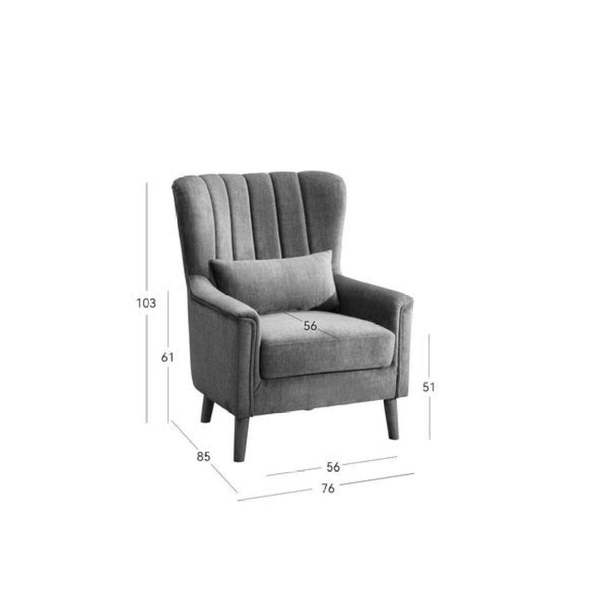 Return - Image Furnishings Charlotte Velvet Wingback Occasional Armchair, Green – image 6