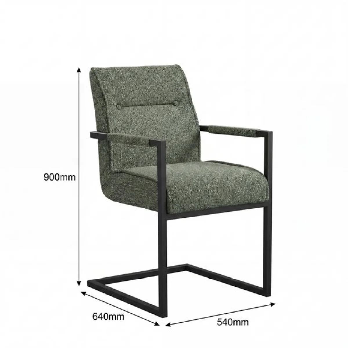 Set of 2 Cleaver Tweed Dining Chairs with Arms – image 7
