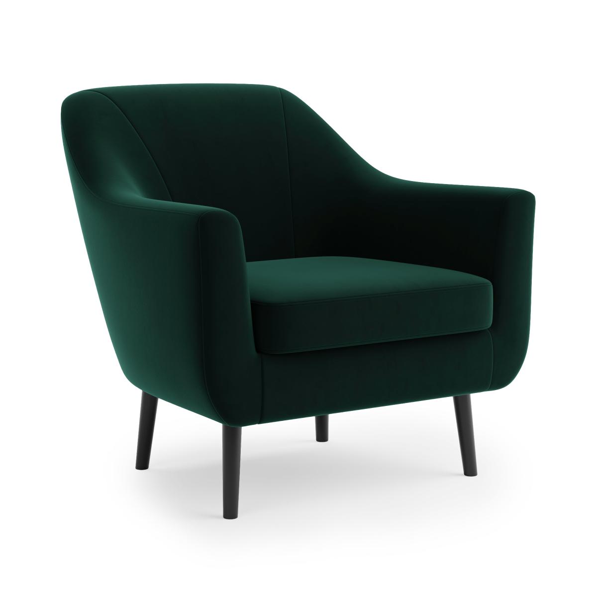 Eddie Velvet Tub Armchair Green – image 2