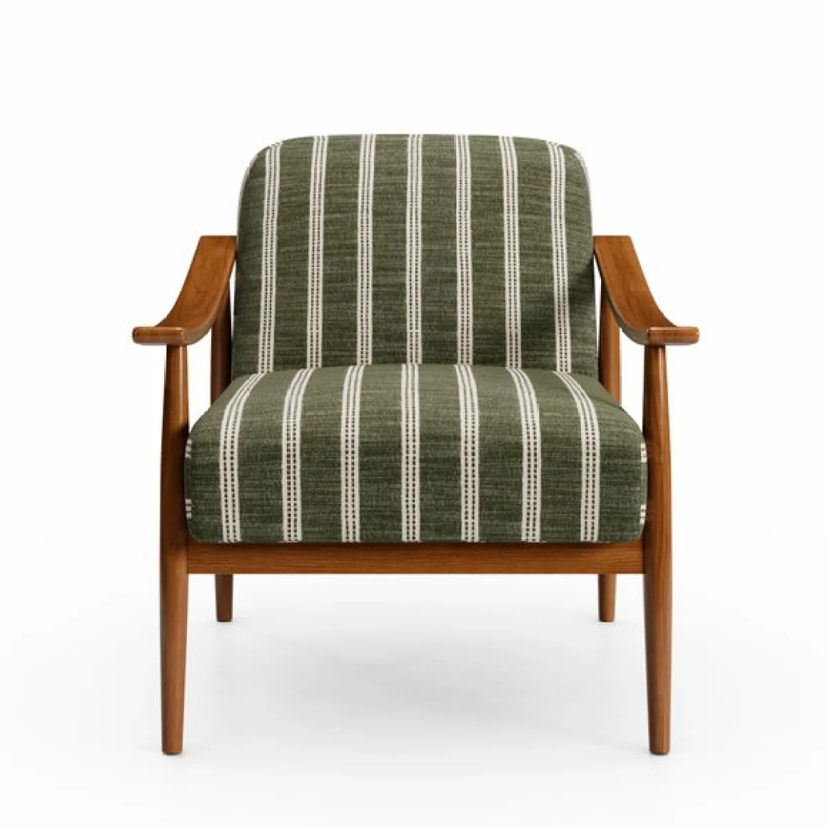 Maxwell Texture Ticking Stripe Wooden Arm Accent Chair – image 7
