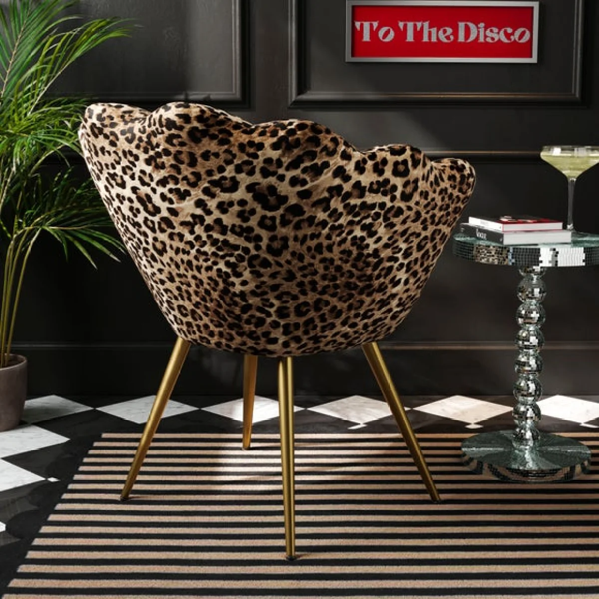 Vivian Leopard Print Velvet Cocktail Chair – image 2