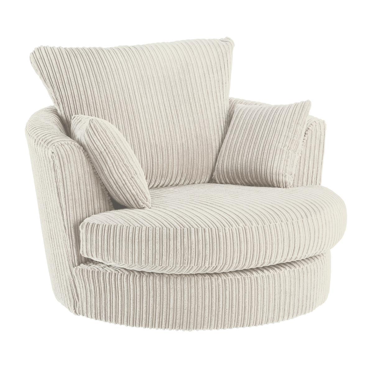 Blake Jumbo Cord Swivel Chair Cream – image 3