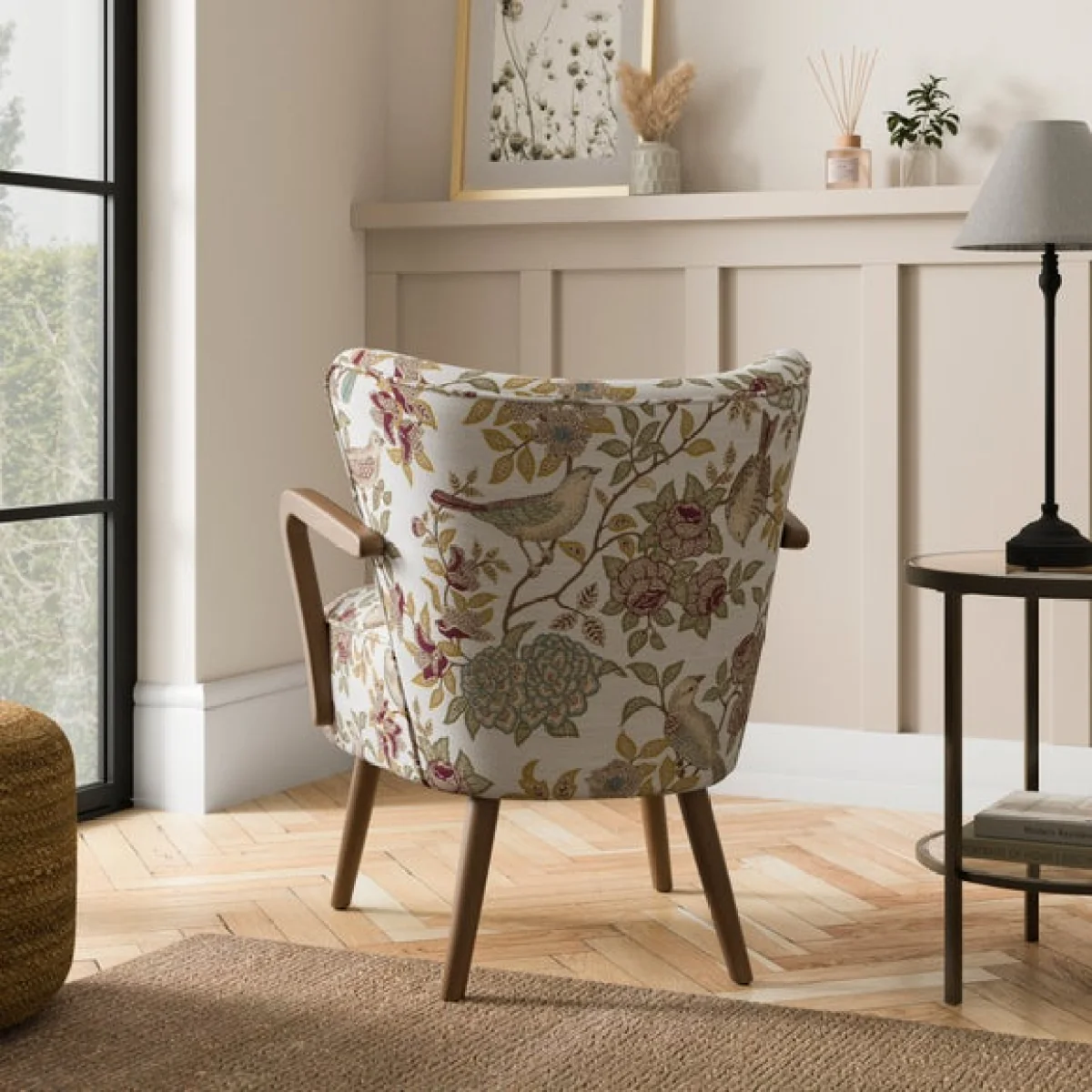 Eliza Aspley Print Textured Weave Wooden Occasional Chair – image 2
