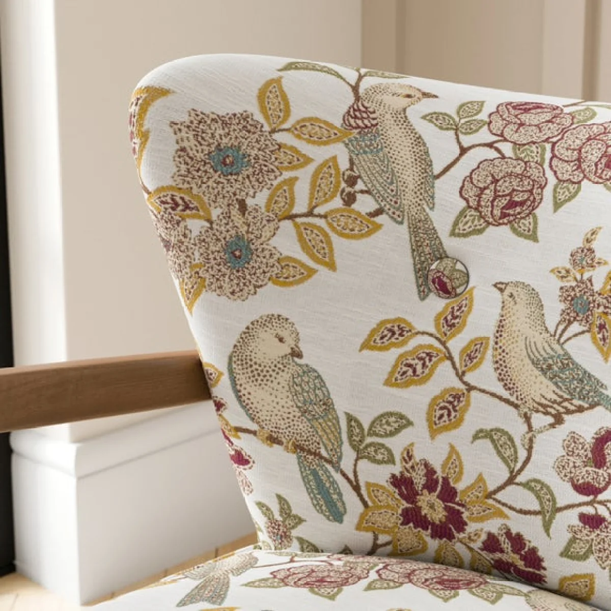 Eliza Aspley Print Textured Weave Wooden Occasional Chair – image 3