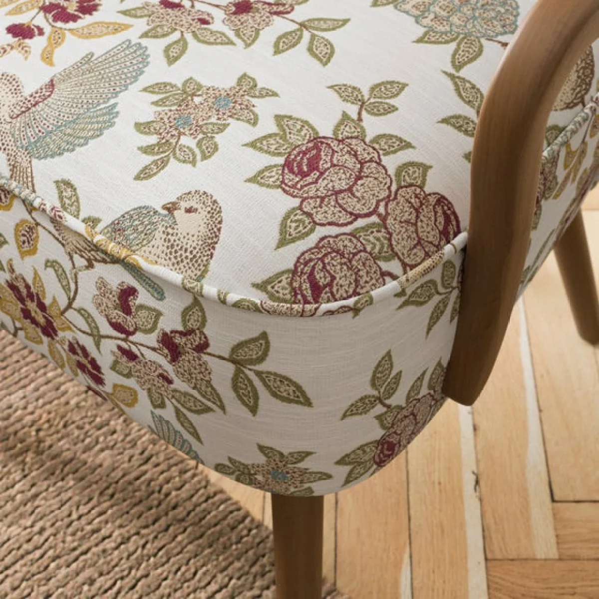 Eliza Aspley Print Textured Weave Wooden Occasional Chair – image 4