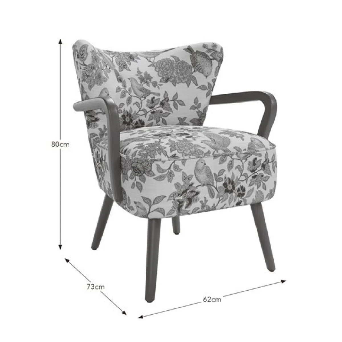 Eliza Aspley Print Textured Weave Wooden Occasional Chair – image 9