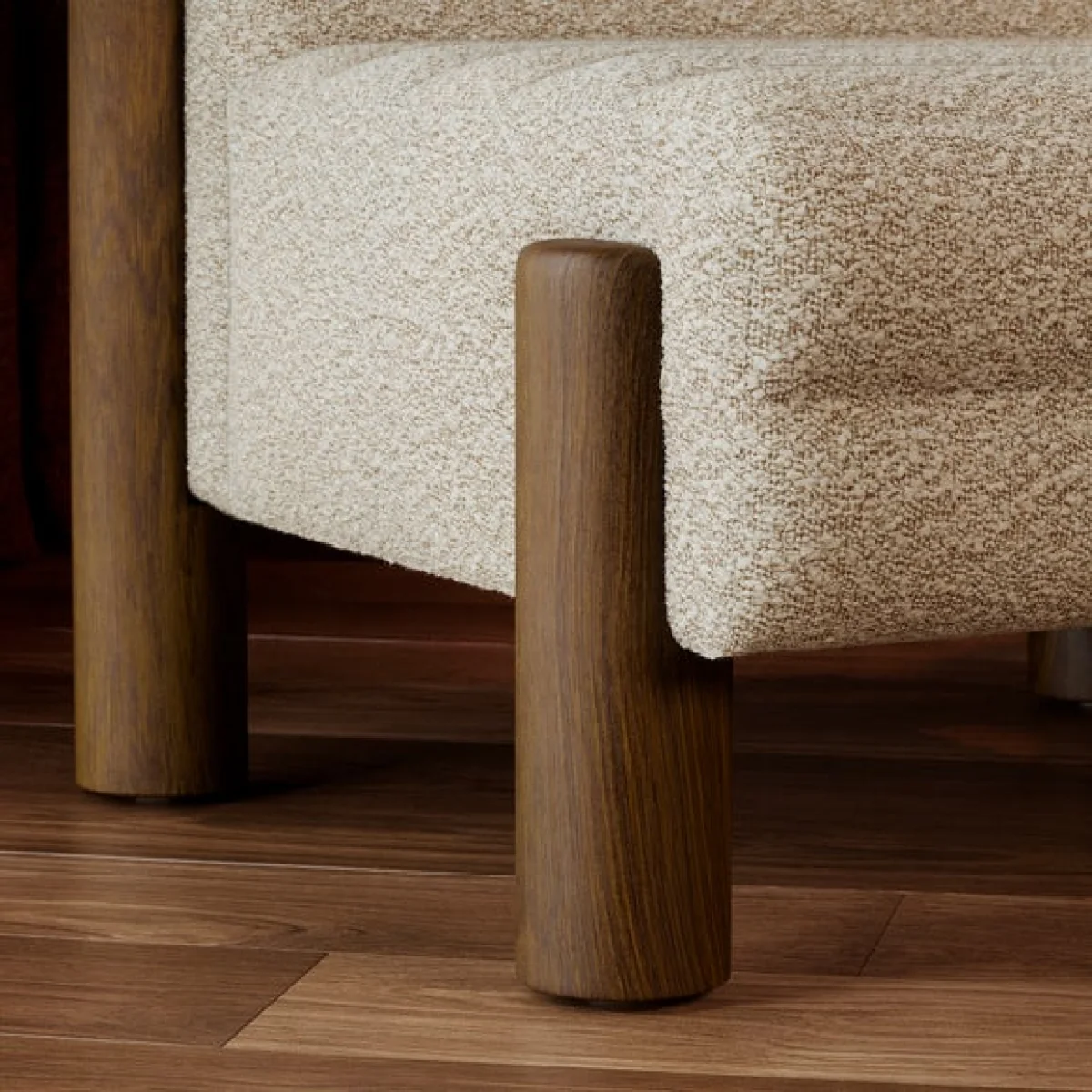 Brunswick Ribbed Tonal Boucle Chunky Wooden Accent Chair – image 5