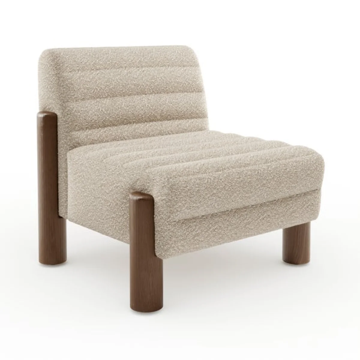 Brunswick Ribbed Tonal Boucle Chunky Wooden Accent Chair – image 8