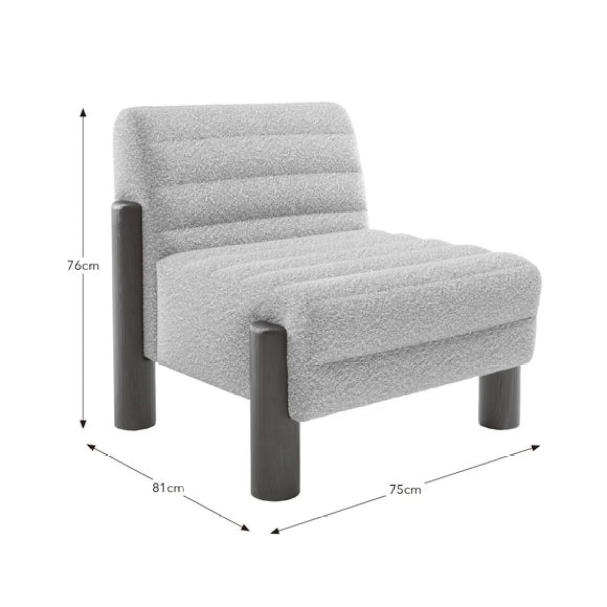 Brunswick Ribbed Tonal Boucle Chunky Wooden Accent Chair – image 9