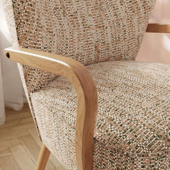 Eliza Multi Woven Boucle Wooden Occasional Chair – image 3