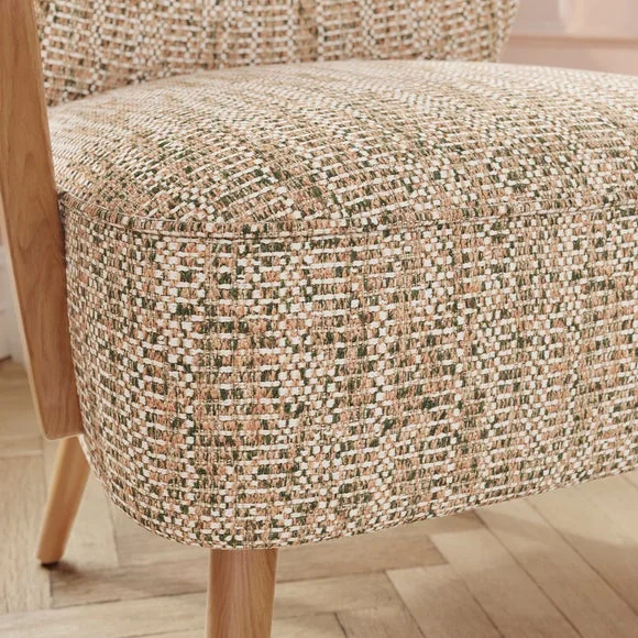 Eliza Multi Woven Boucle Wooden Occasional Chair – image 4