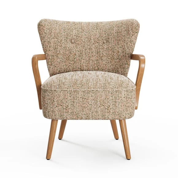 Eliza Multi Woven Boucle Wooden Occasional Chair – image 7