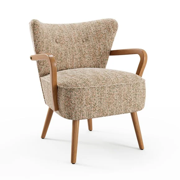 Eliza Multi Woven Boucle Wooden Occasional Chair – image 8