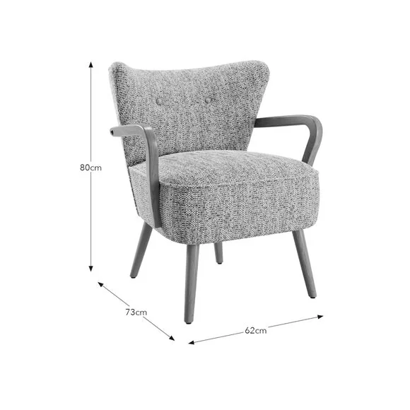 Eliza Multi Woven Boucle Wooden Occasional Chair – image 9