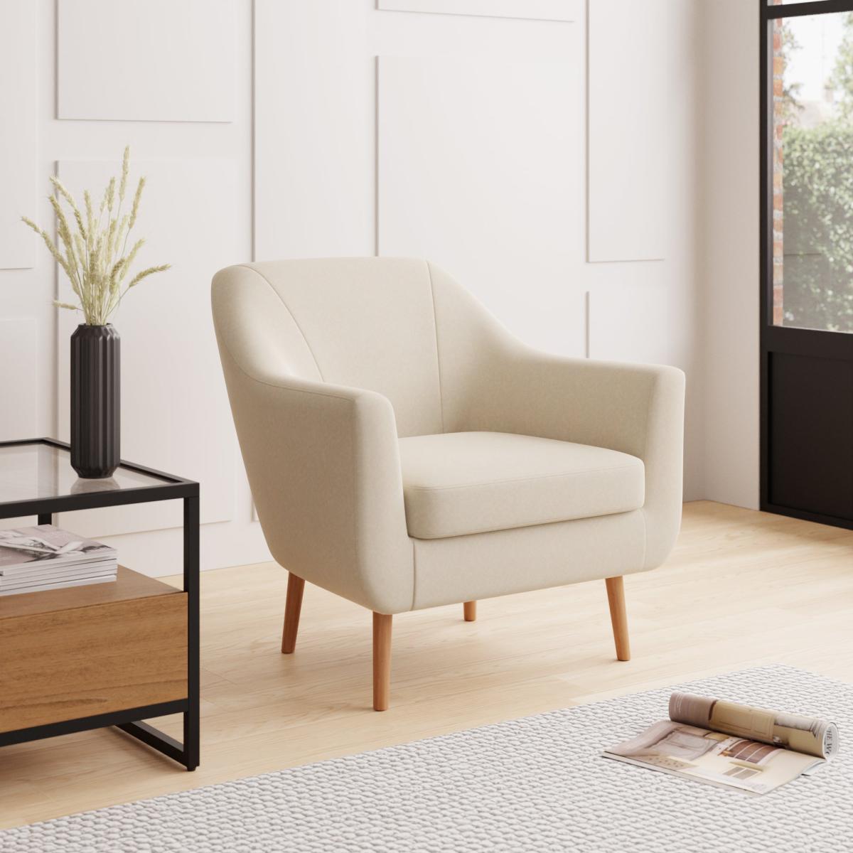 Eddie Fabric Tub Chair Natural – image 1