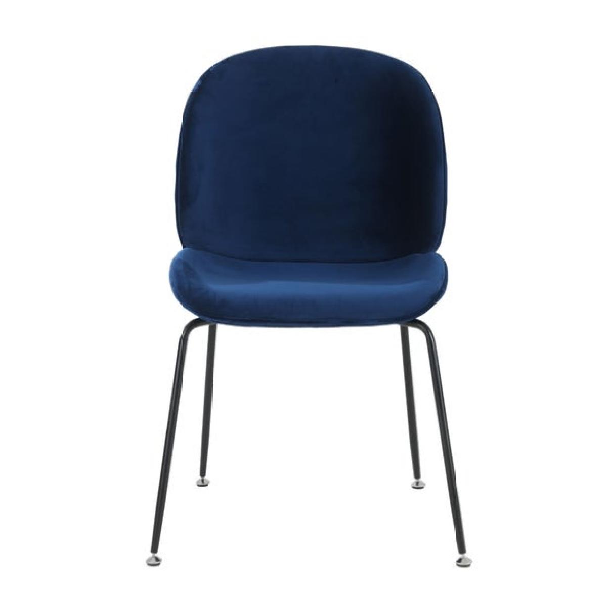 Fusion Living Luxurious Velvet Dining Chair with Black Metal Legs – image 3
