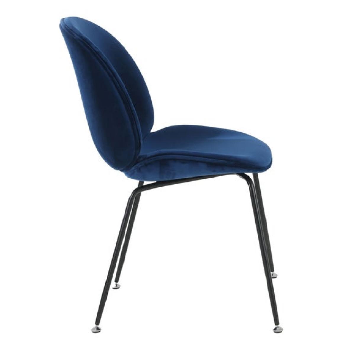 Fusion Living Luxurious Velvet Dining Chair with Black Metal Legs – image 4
