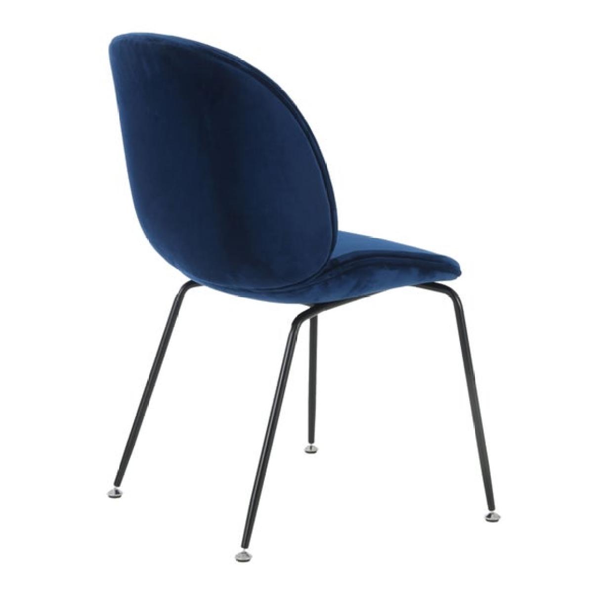 Fusion Living Luxurious Velvet Dining Chair with Black Metal Legs – image 5