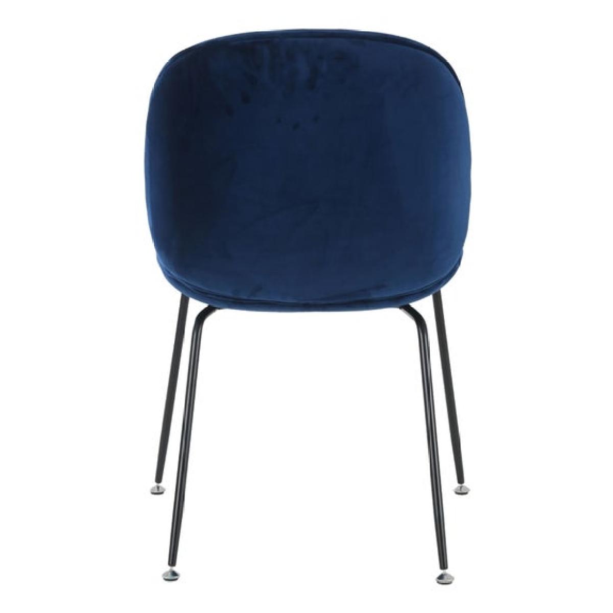 Fusion Living Luxurious Velvet Dining Chair with Black Metal Legs – image 6