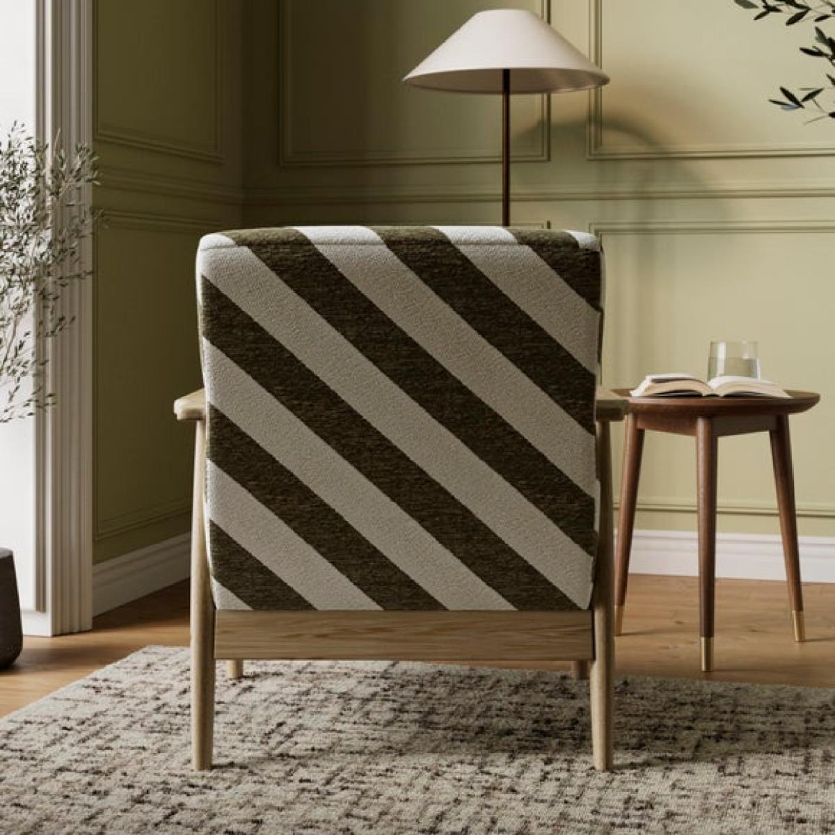 Quinn Diagonal Stripe Paddle Occasional Armchair – image 2