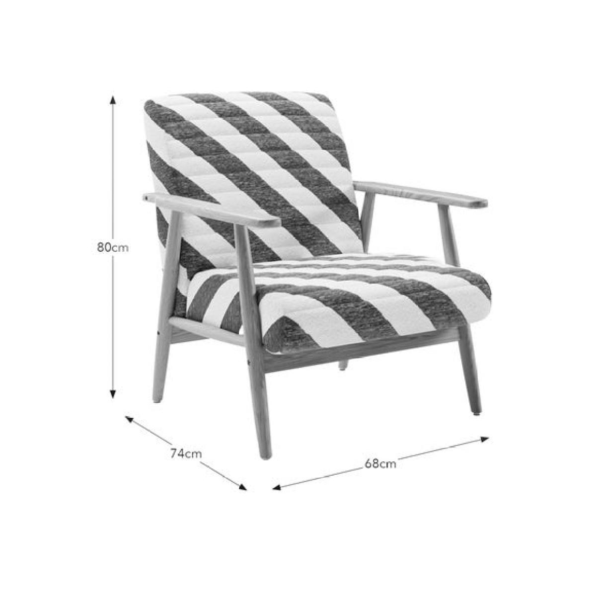 Quinn Diagonal Stripe Paddle Occasional Armchair – image 8