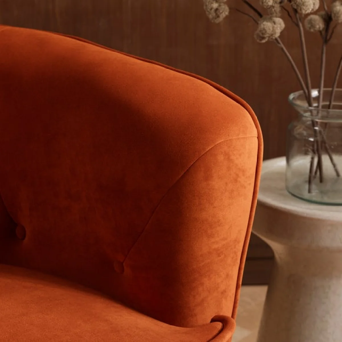 Cindi Button Back Velvet Tub Chair – image 4