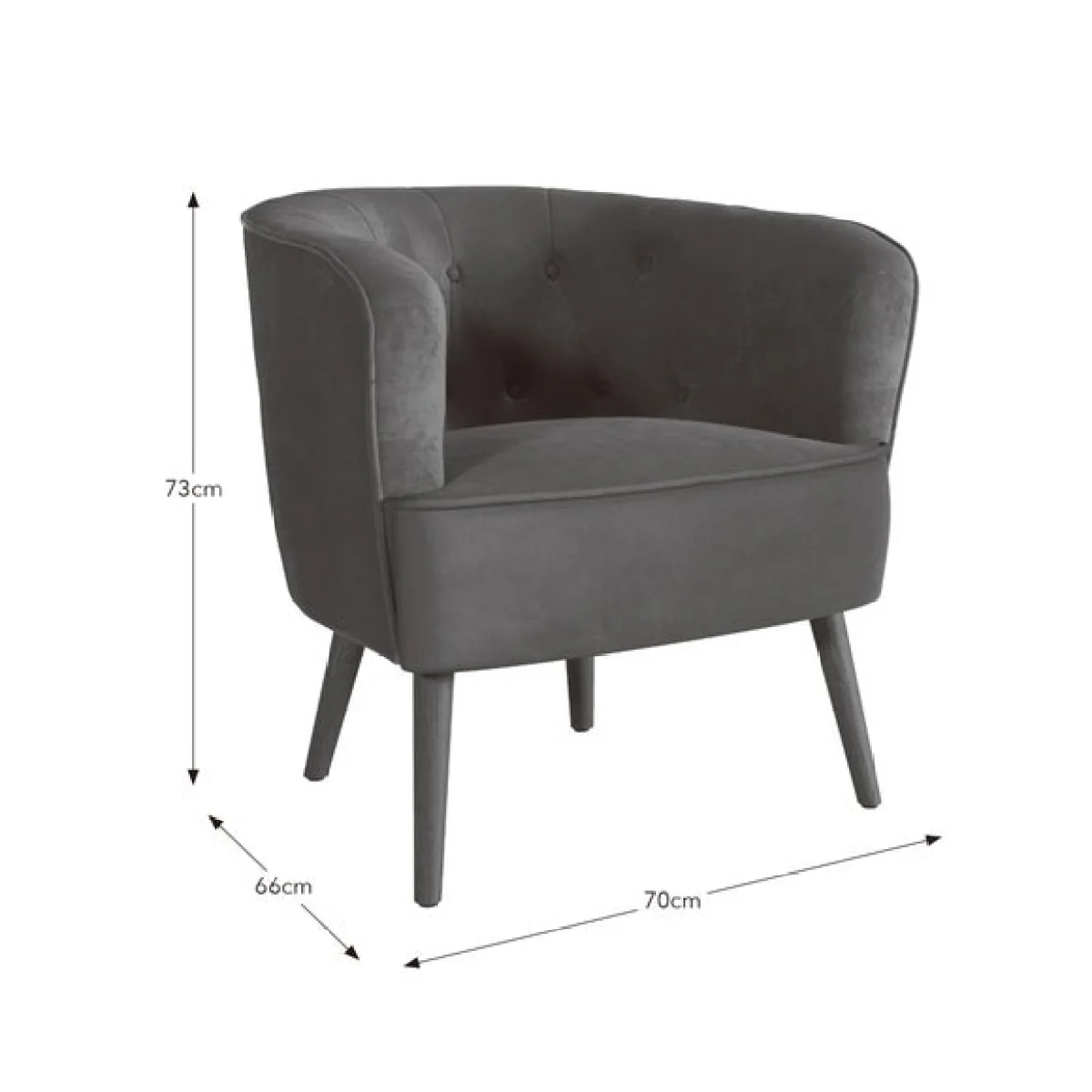 Cindi Button Back Velvet Tub Chair – image 9