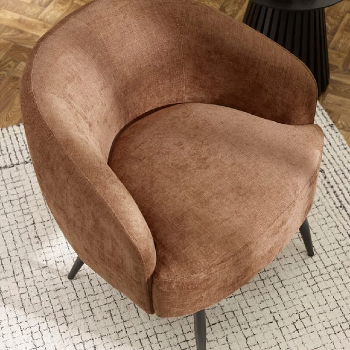 Dahlia Faux Linen Accent Chair – image 3