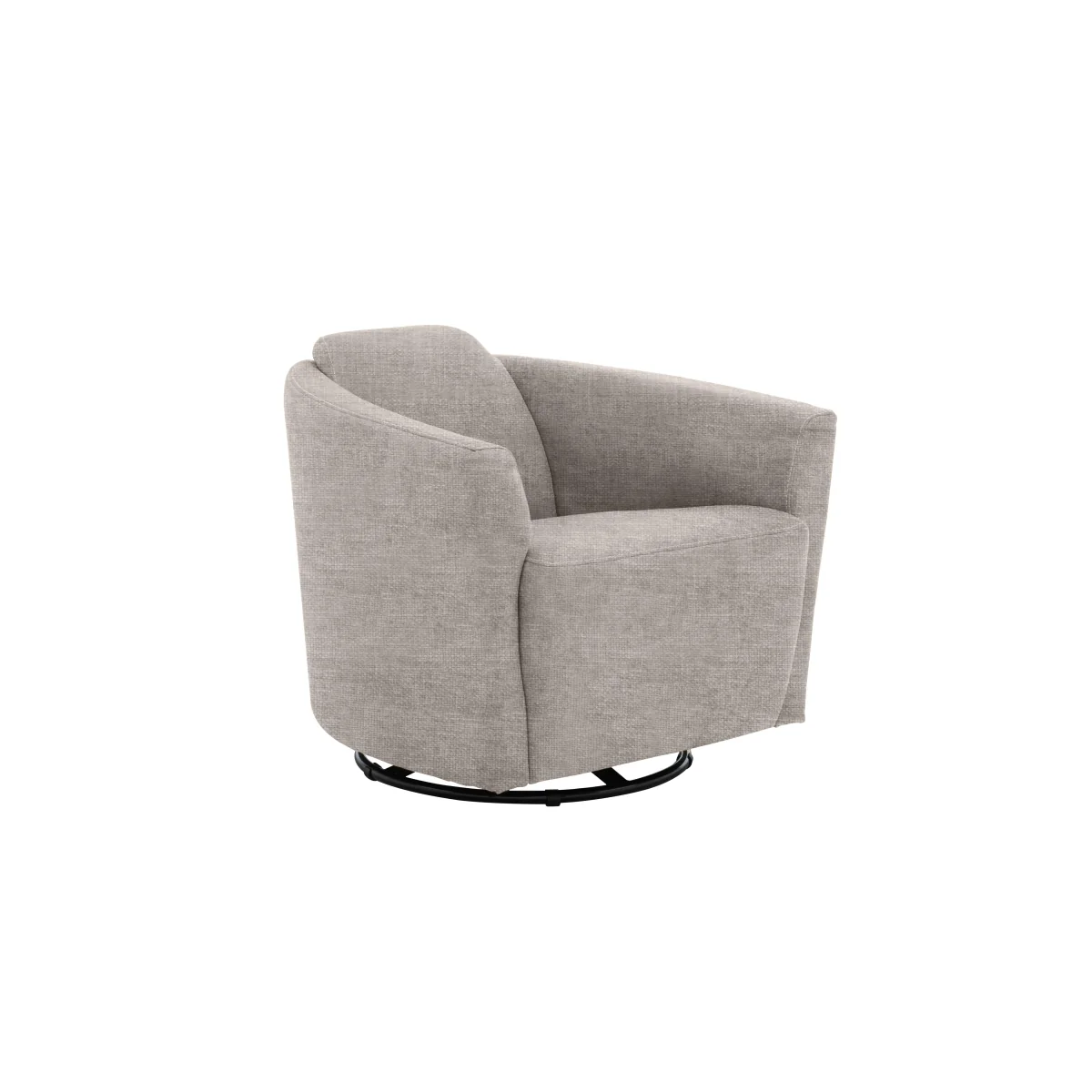 Nicoletti - Ketty Fabric Swivel Accent Chair - Light Grey - Living Room Furniture – image 4