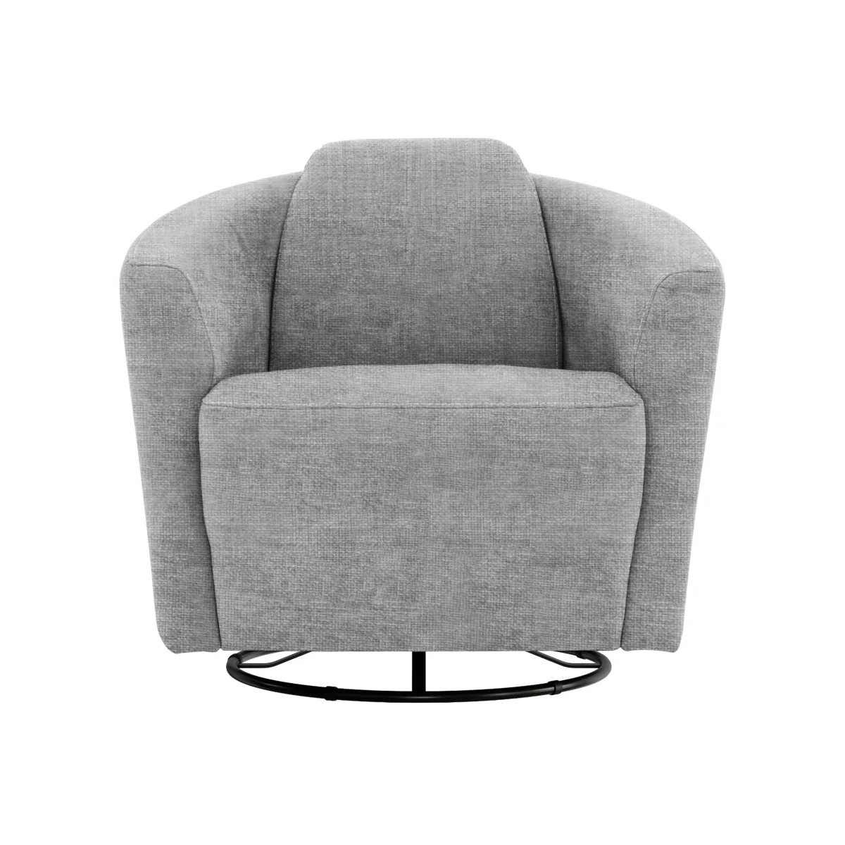 Nicoletti - Ketty Fabric Swivel Accent Chair - Light Grey - Living Room Furniture – image 1