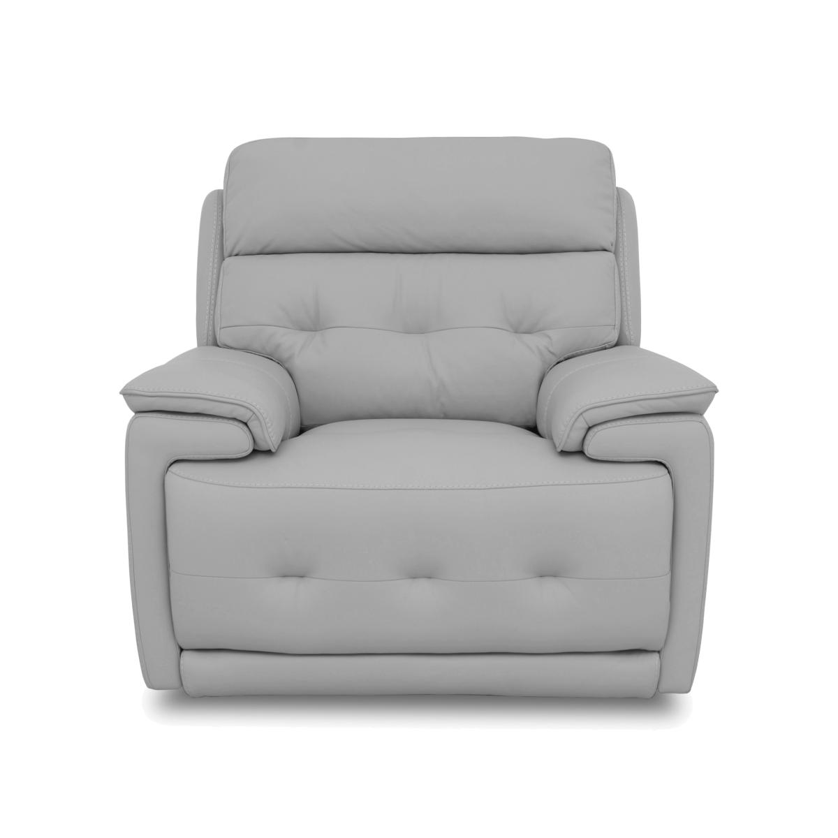 Brescia Leather Chair with Power Recliner - Light Grey – image 1
