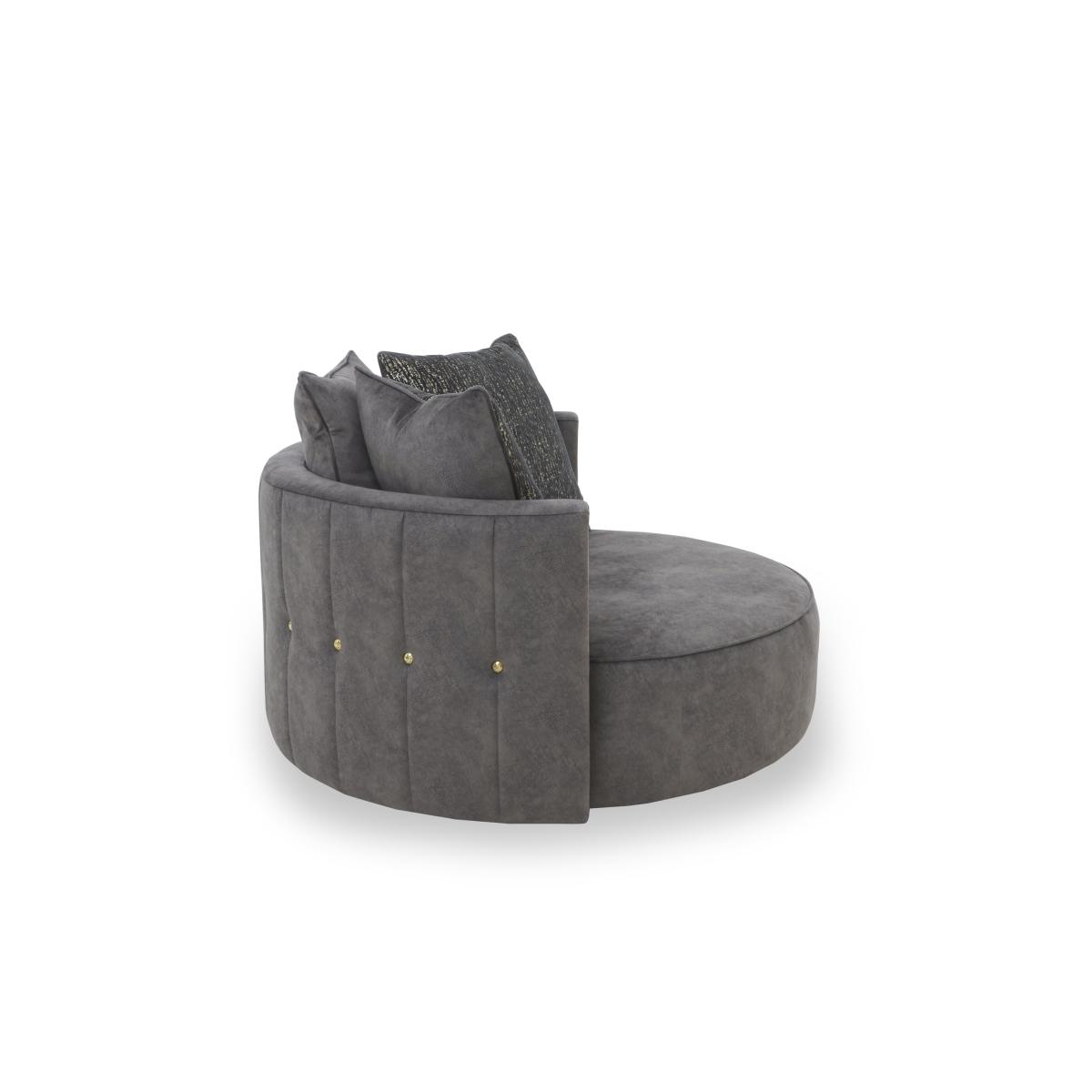 Ariana Large Fabric Swivel Chair - Dapple Chocolate – image 5