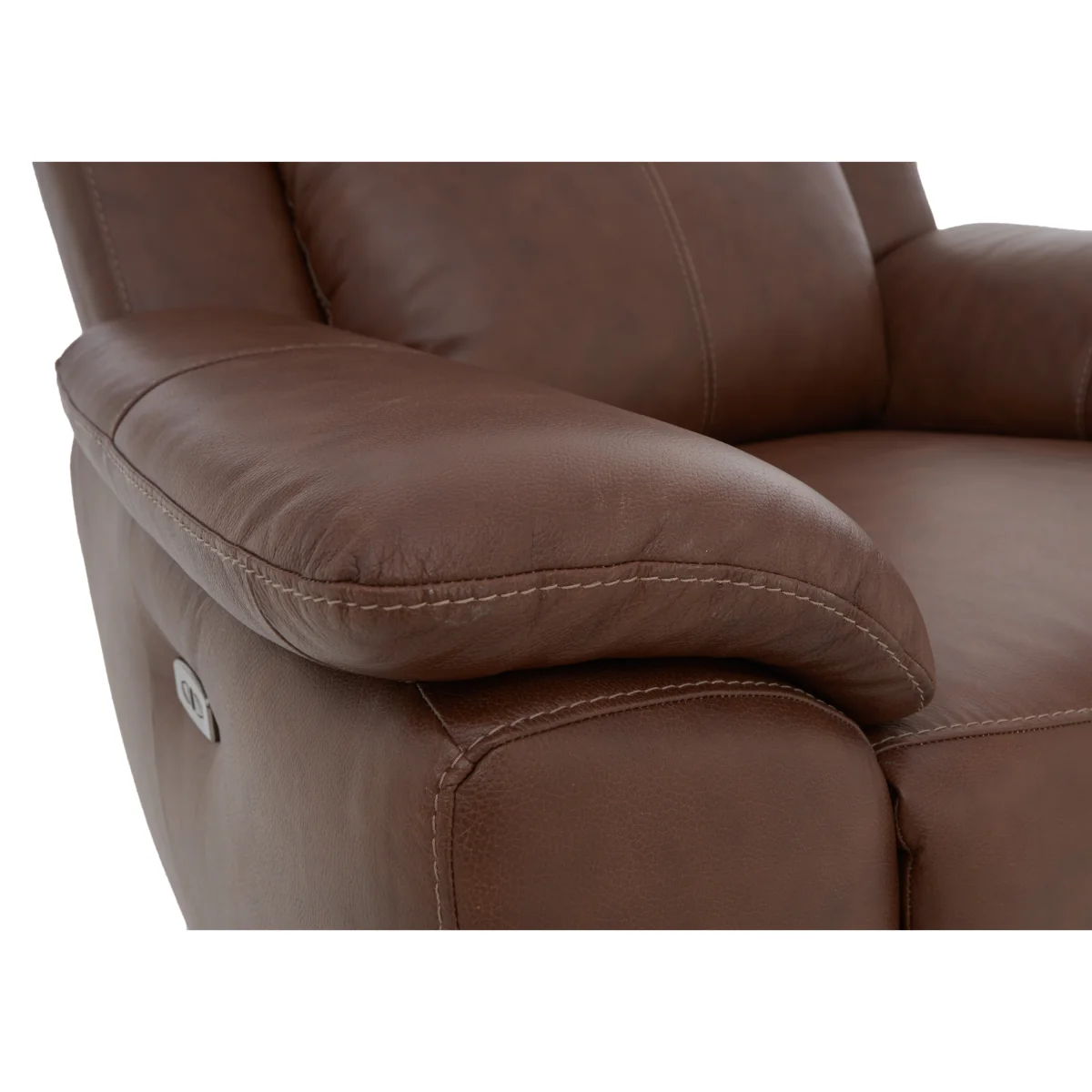 Utah Leather Chair with Power Recliner - White – image 5
