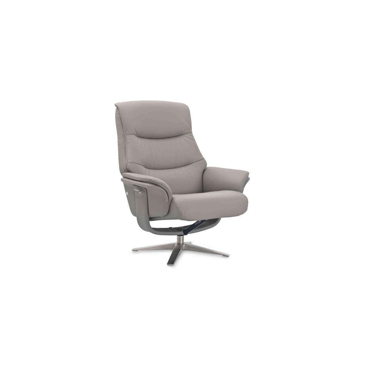 Lindos Leather Swivel Chair and Footstool – image 6