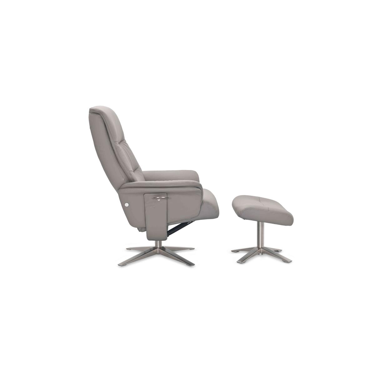 Lindos Leather Swivel Chair and Footstool – image 8