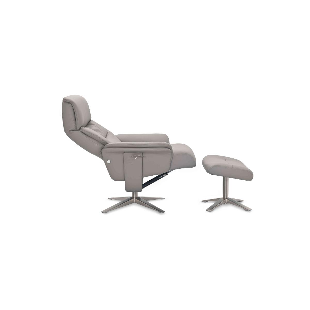 Lindos Leather Swivel Chair and Footstool – image 9
