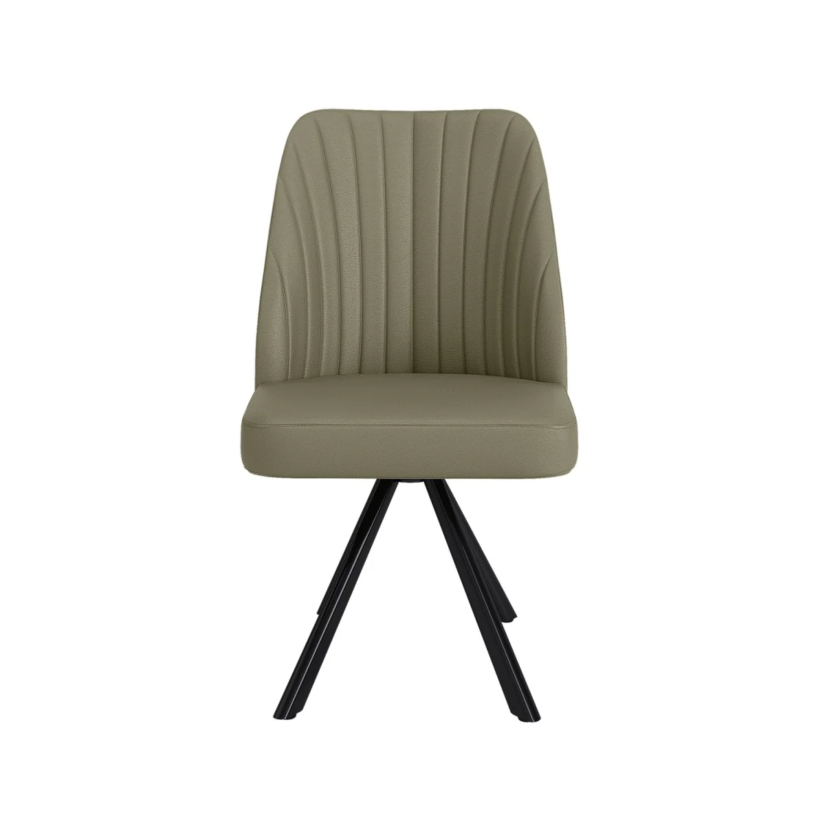Set of 4 Sage Green Faux Leather Swivel Dining Chairs - Logan – image 3