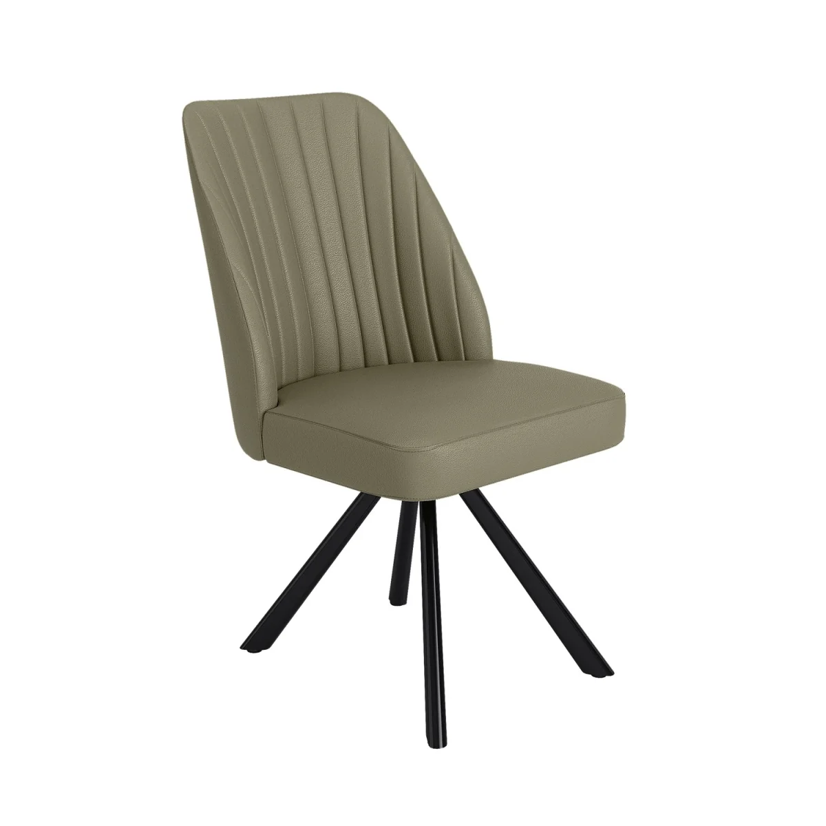 Set of 4 Sage Green Faux Leather Swivel Dining Chairs - Logan – image 6