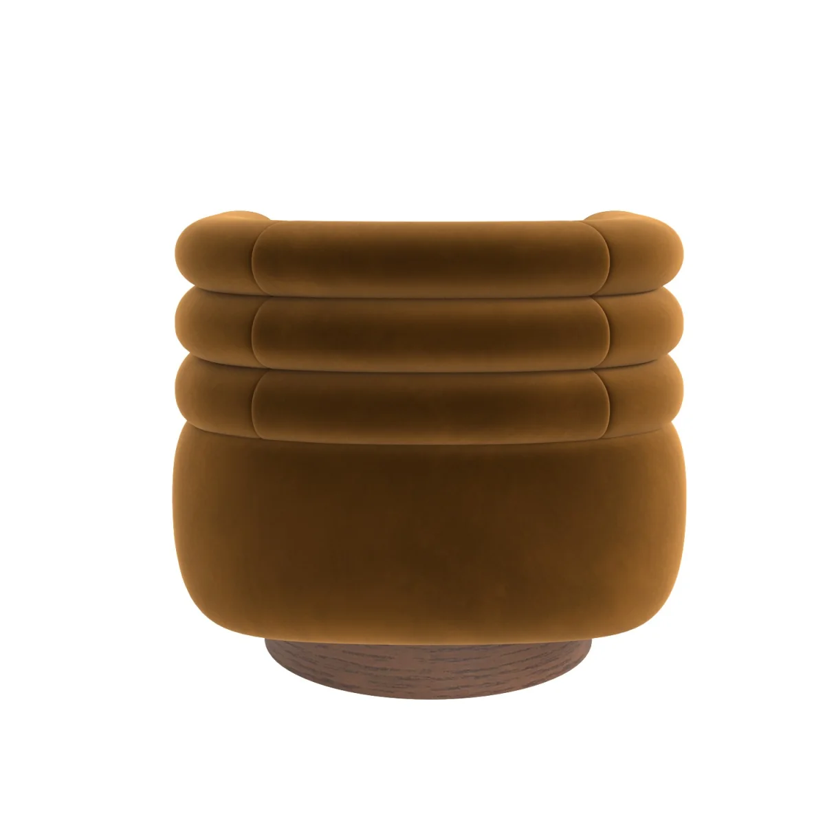 Caramel Brown Velvet Modern Swivel Armchair - Zora – image 7