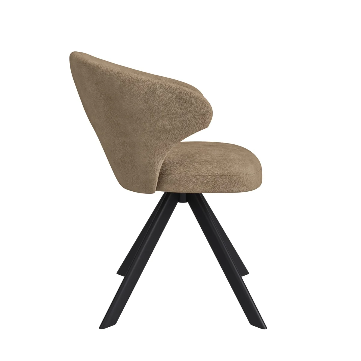 Set of 4 Beige Faux Leather Swivel Dining Chairs - Mila – image 5