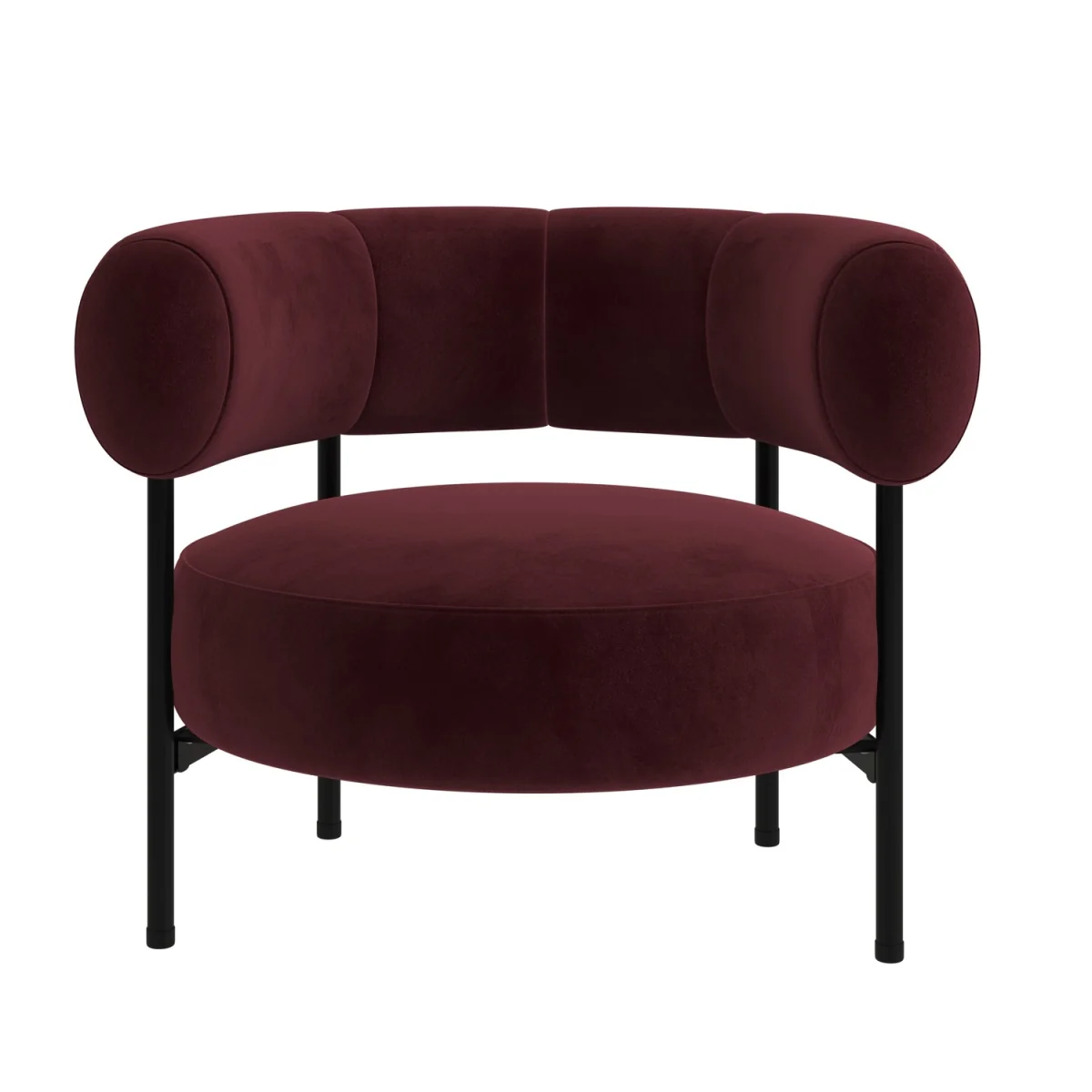 Burgundy Velvet Curved Armchair - Romy – image 5