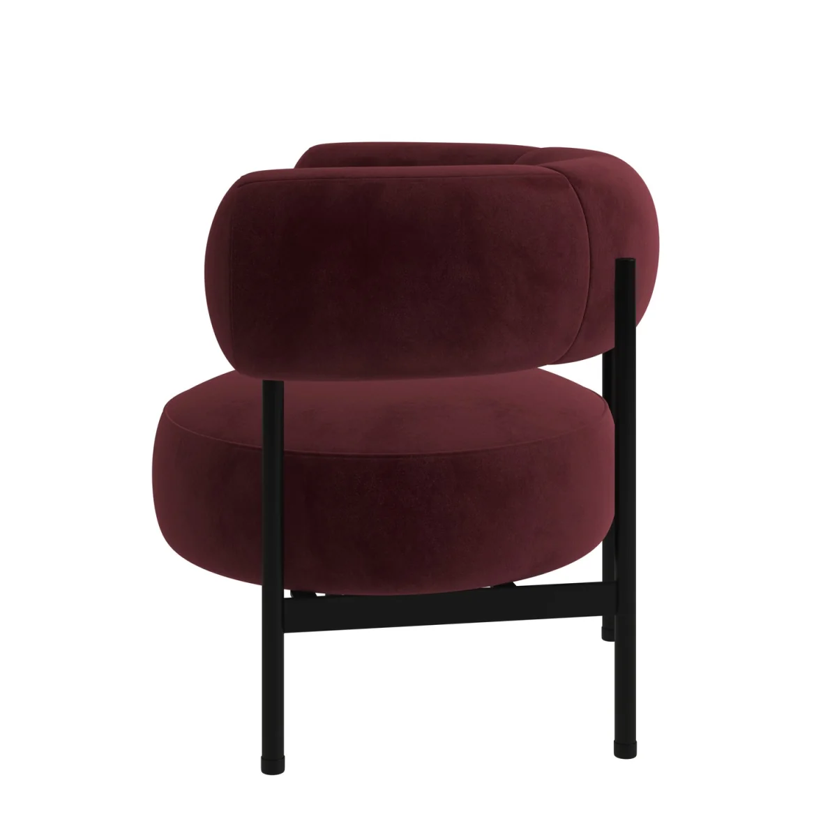 Burgundy Velvet Curved Armchair - Romy – image 6