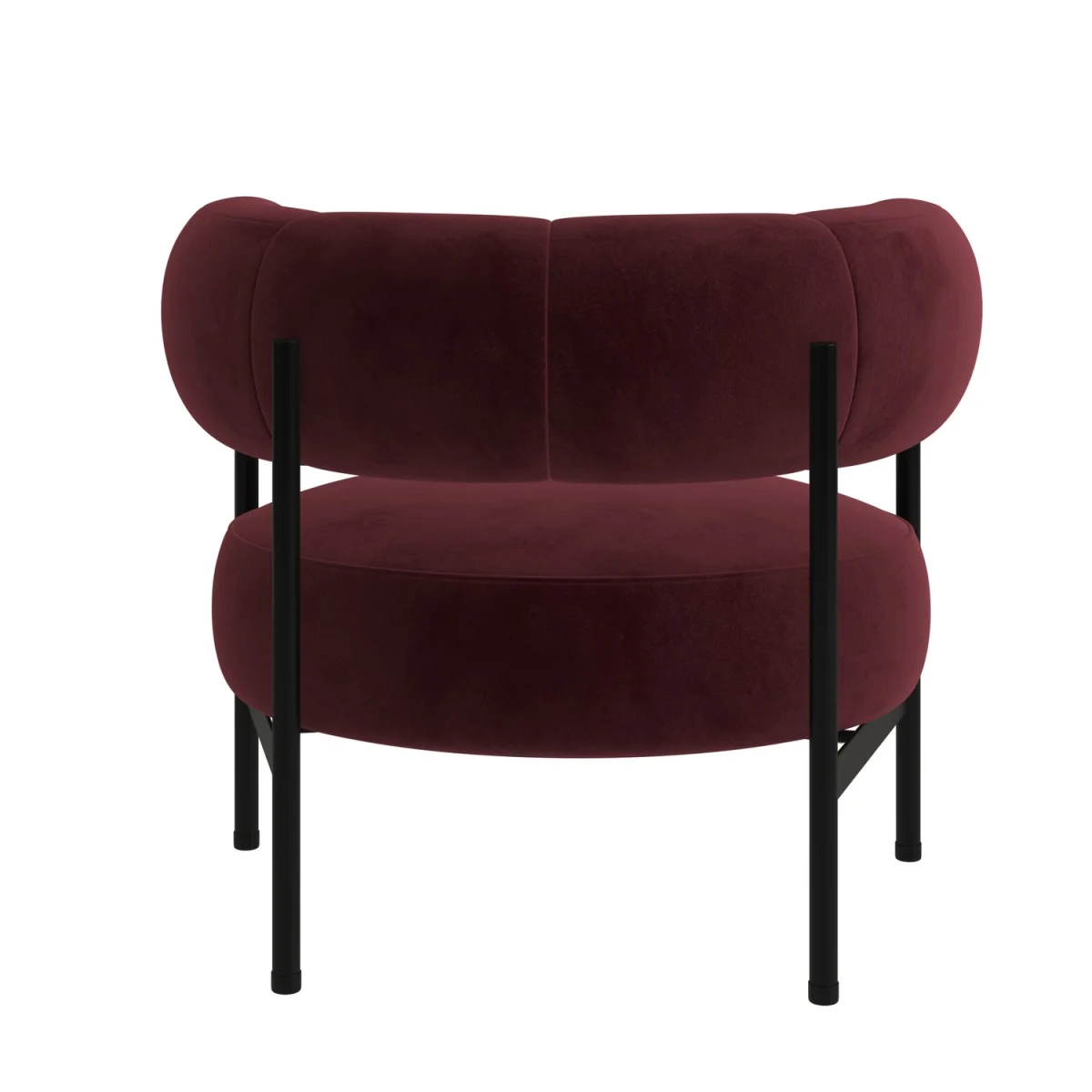 Burgundy Velvet Curved Armchair - Romy – image 7